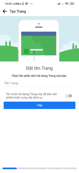 cách tạo fanpage bán hàng trên điện thoại bước 3