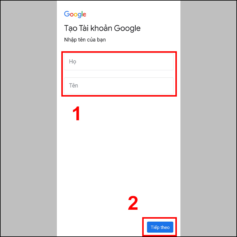 Cách tạo tài khoản Gmail