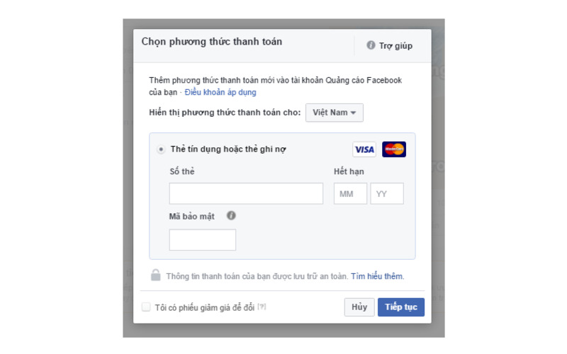 Cách thanh toán quảng cáo facebook