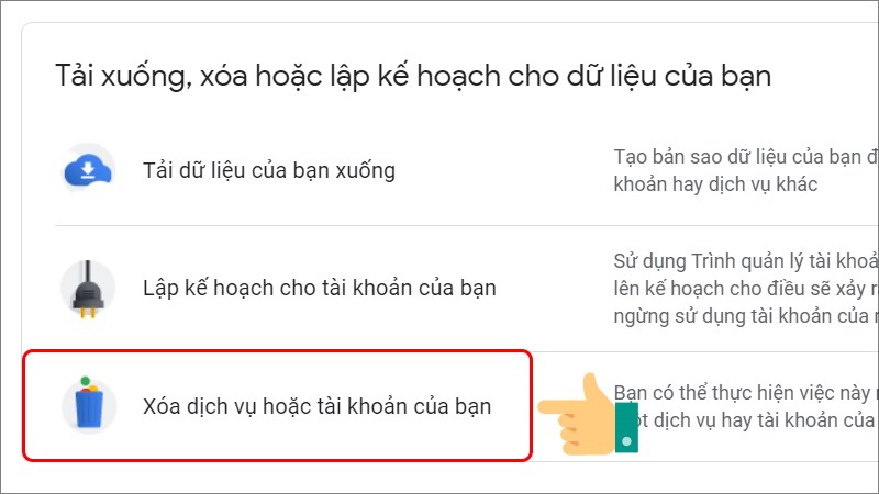 Cách xóa tài khoản Google