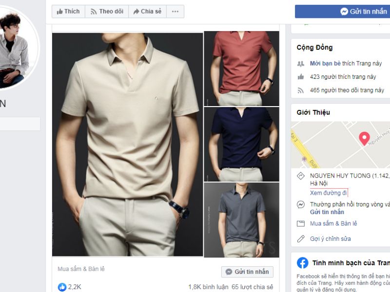 Bán quần áo online trên facebook