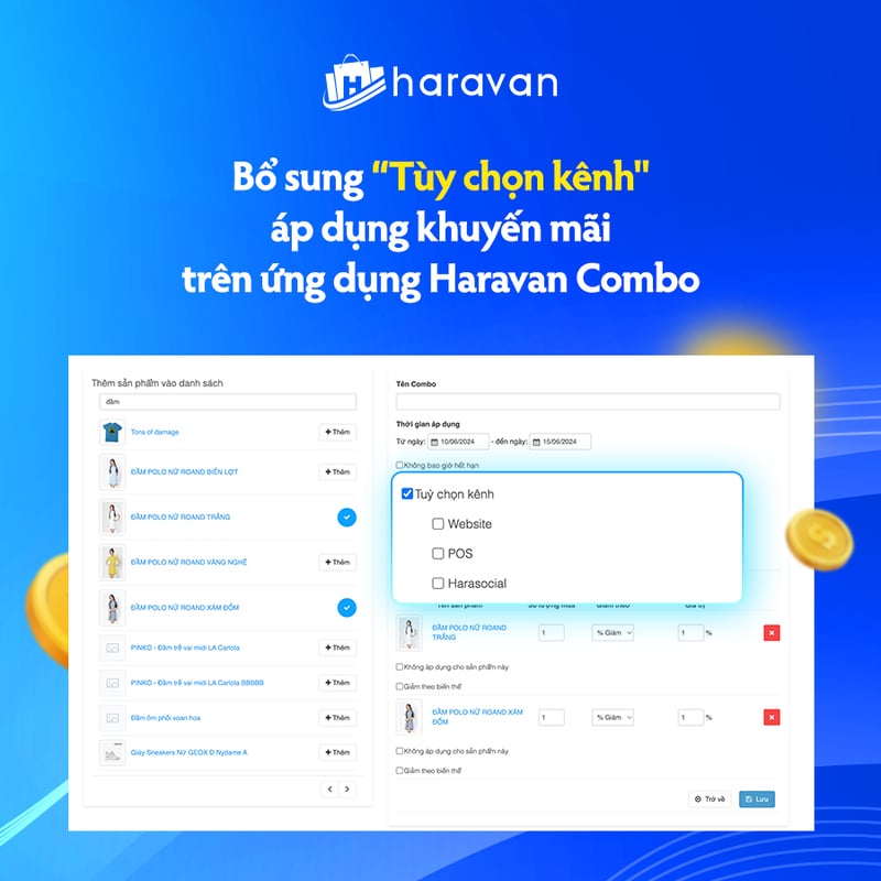 Haravan bổ sung “Tùy chọn kênh