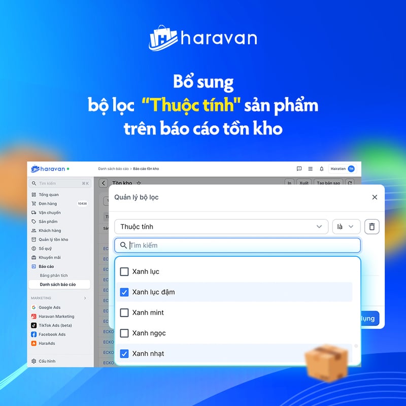 Haravan bổ sung bộ lọc “Thuộc tính