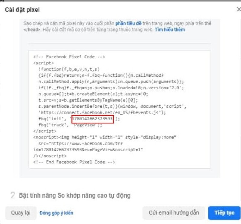 Lấy ID Facebook Pixel