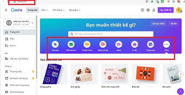 Truy cập và chọn trên Canva