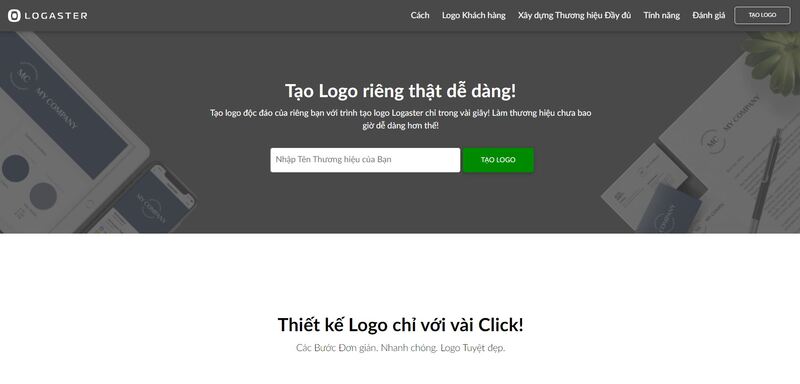 Giao diện thiết kế logo của Logaster