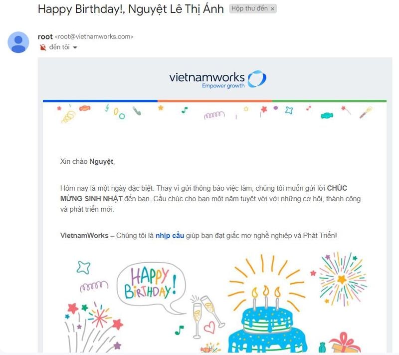 Email Marketing chúc sinh nhật khách hàng