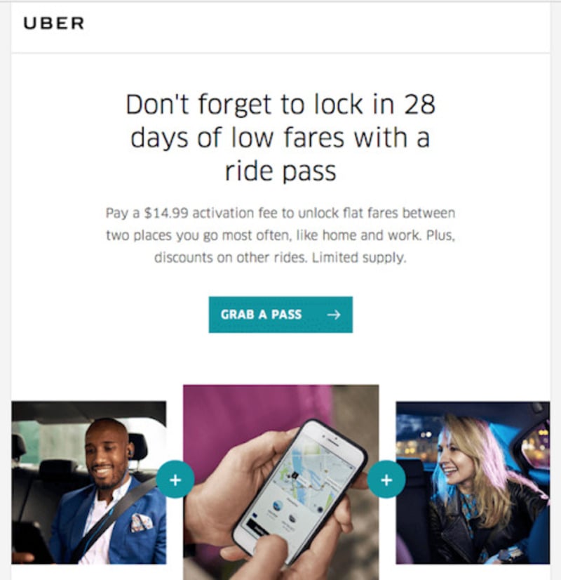 Email marketing dạng Uber