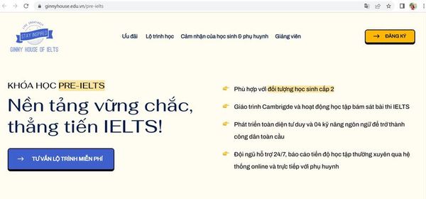 Landing page quảng bá khóa học