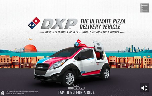 Microsite để giới thiệu xe giao bánh mới của Domino Pizza.