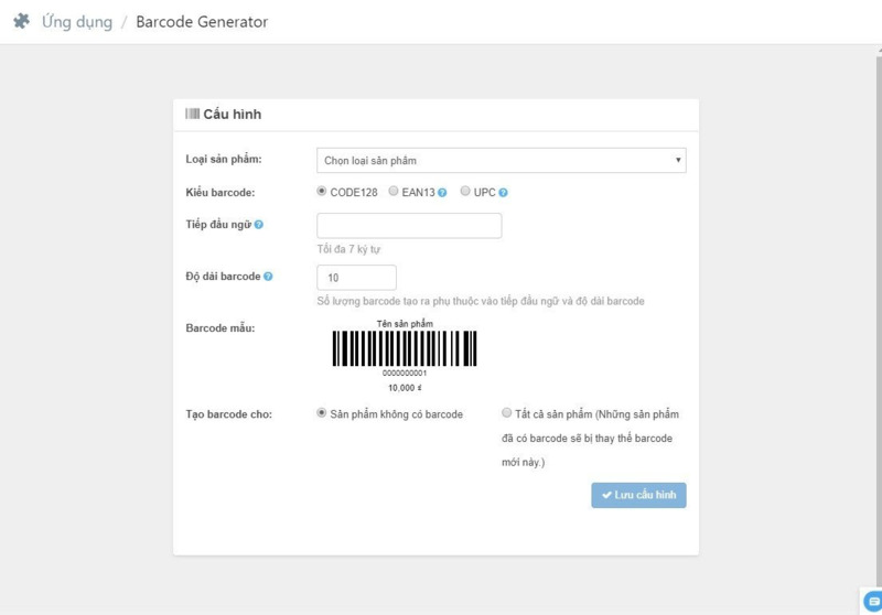 Ứng dụng Barcode Generator