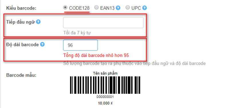 Mã Barcode CODE128