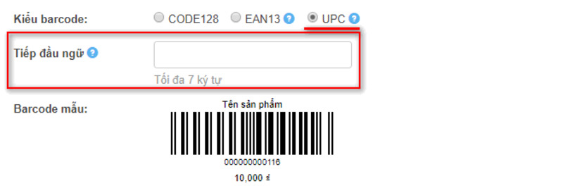 Mã Barcode UPC