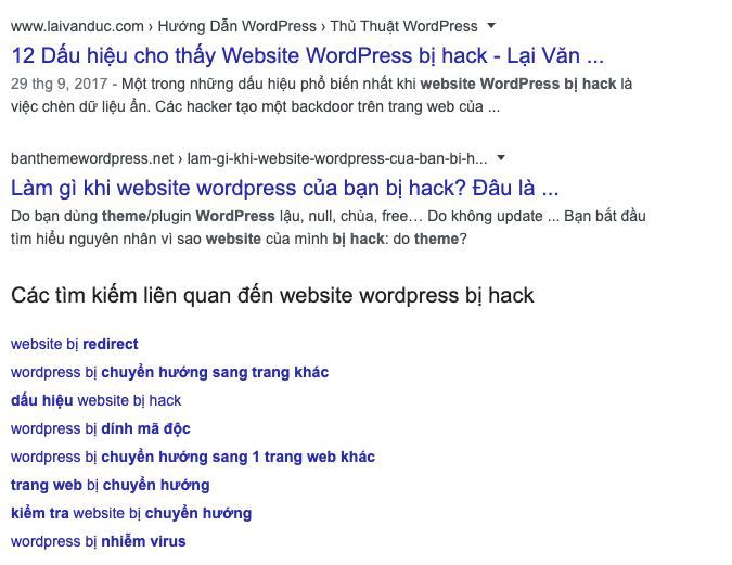 Wordpress bị hack 