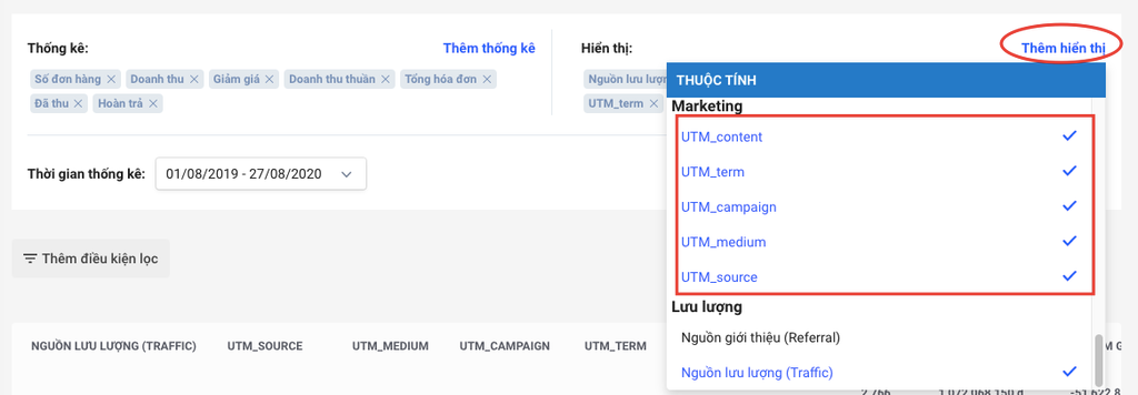 Theo dõi UTM của Haravan