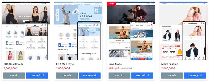 Haravan cung cấp nhiều mẫu giao diện website thời trang được thiết kế hiện đại, bắt mắt