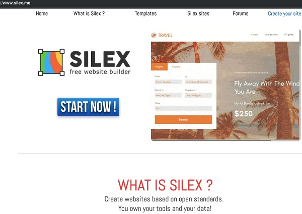 Silex giúp tạo website bán hàng đơn giản