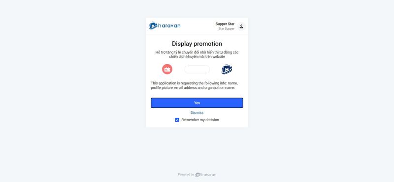 Cài đặt ứng dụng Display Promotion cho Website