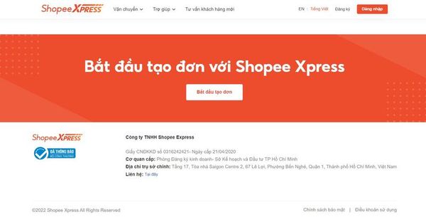 Điền vào biểu mẫu của trung tâm chăm sóc khách hàng Shopee Express