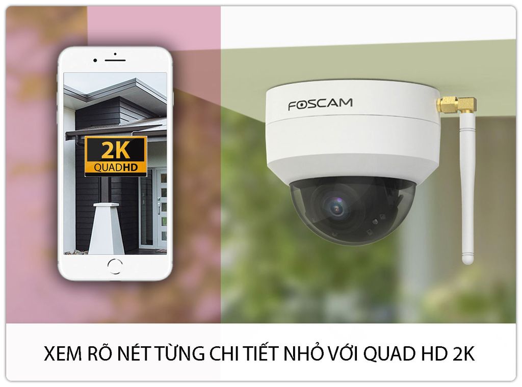Camera Foscam Ngoài Trời D4Z 4M Quad HD