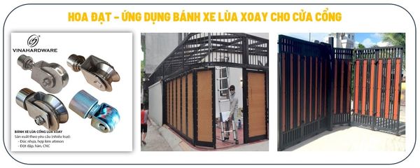Một số ứng dụng bánh xe cổng lùa xoay