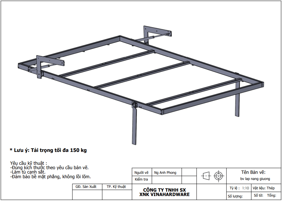 bộ khung giường nâng VNH