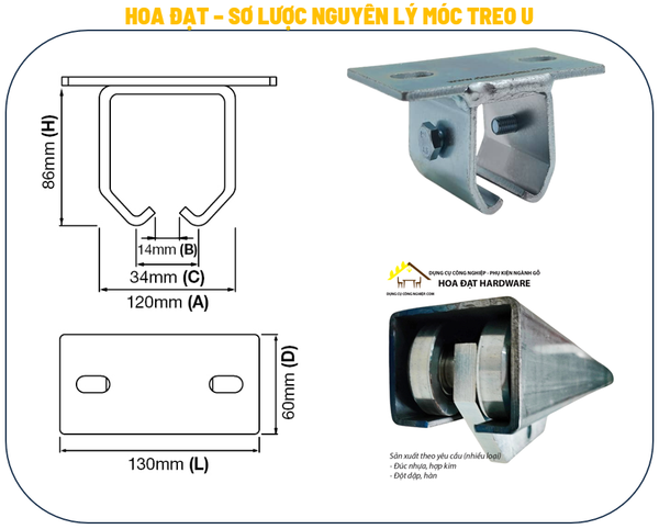 Sơ lược nguyên lý móc treo thanh ray U cửa cổng