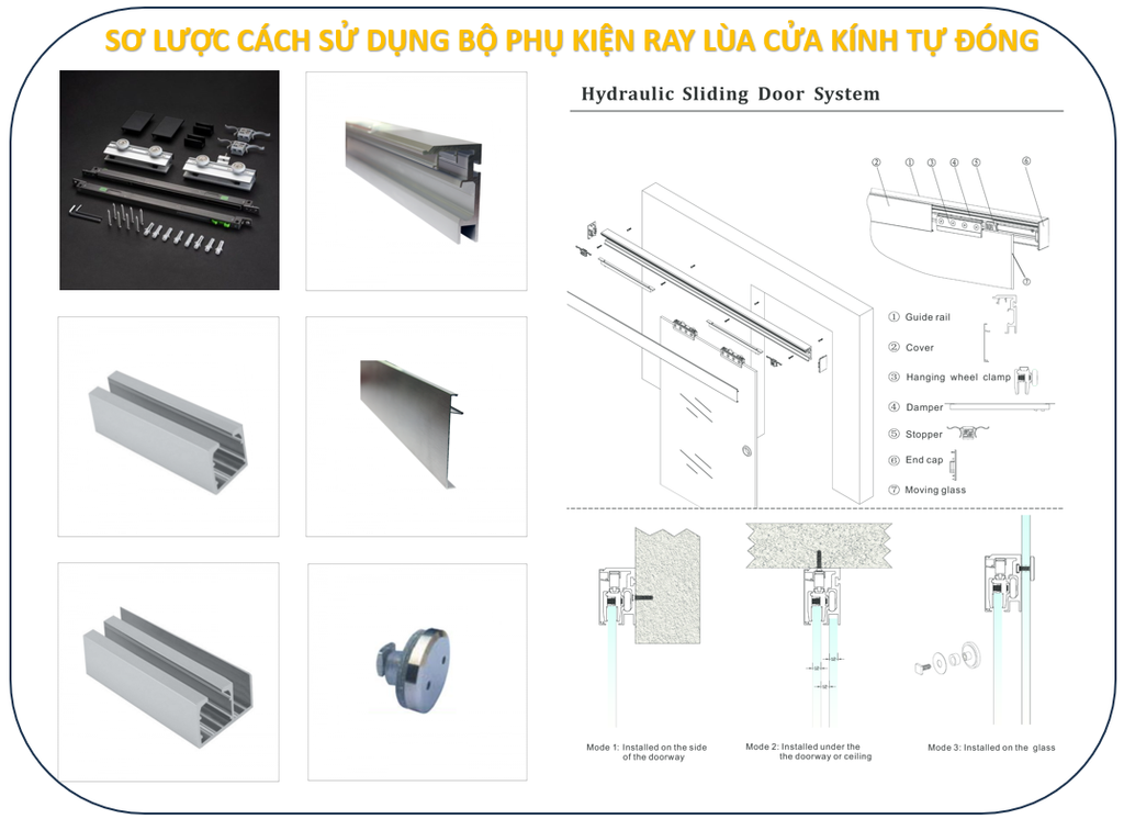 Sơ lược hướng dẫn ray trượt cửa lùa kính tự đóng