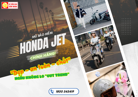 MŨ BẢO HIỂM HONDA JET THỜI TRANG - CHẤT NGẦU KHÔNG LO LỖI MỐT!