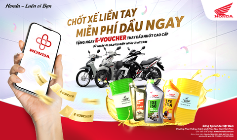 CHỐT XE LIỀN TAY – NHẬN NGAY E-VOUCHER THAY NHỚT MIỄN PHÍ