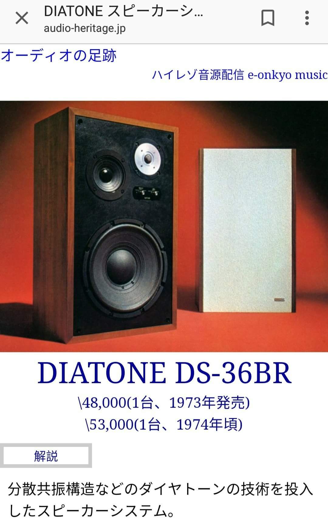 DIATONE DS-36BR スピーカー ペア ビンテージ、