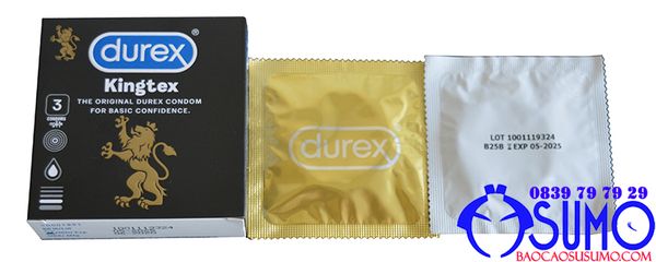 Bao cao su Durex Kingtex size 49mm vừa vặn, ôm sát (3 cái)