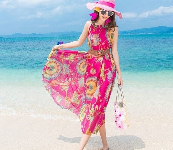 Đầm Maxi Suông Lót Lụa Vàng – EM Wear