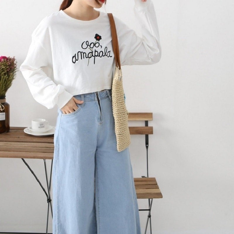 Croptop tay dài xinh xắn dễ thương