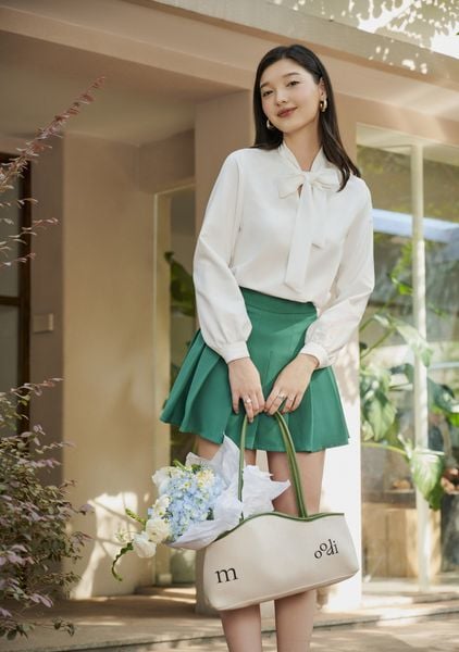 Full set áo sơ mi thắt nơ + quần giả váy Ulzzang (feedback) | Shopee Việt  Nam