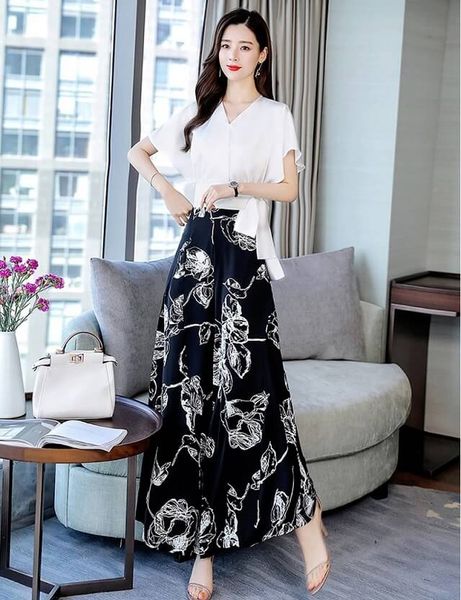 Bộ Áo Liền Quần Jumpsuit Ống Rộng Dài Tay Ngắn Eo Cao Dáng Ôm Vải Lụa Mát  Phong Cách Hàn Quốc Thời Trang Mùa Hè Mới | Shopee Việt Nam