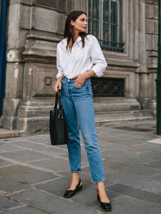 1001 cách phối áo sơ mi trắng với quần jean đẹp như fashionista – MARC