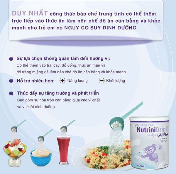Sữa Nutrinidrink Neutral- Hỗ trợ cho trẻ biếng ăn