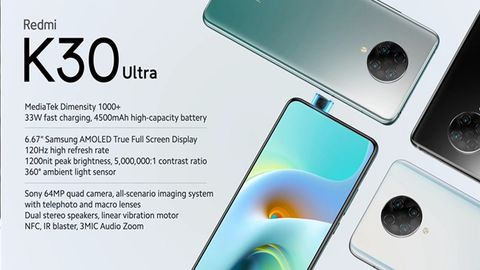 Redmi K30 Ultra ra mắt: Màn hình 120Hz, chip Dimensity 1000+, 4 camera sau 64MP, giá bán hết sức phải chăng
