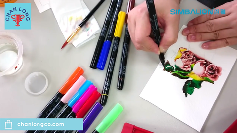 Vẽ tranh với Bút Cọ Màu SIMBALION Refillcolor Brush Pen