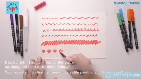 Hướng dẫn sử dụng Bút cọ màu SIMBALION Refillcolor Brush Pen