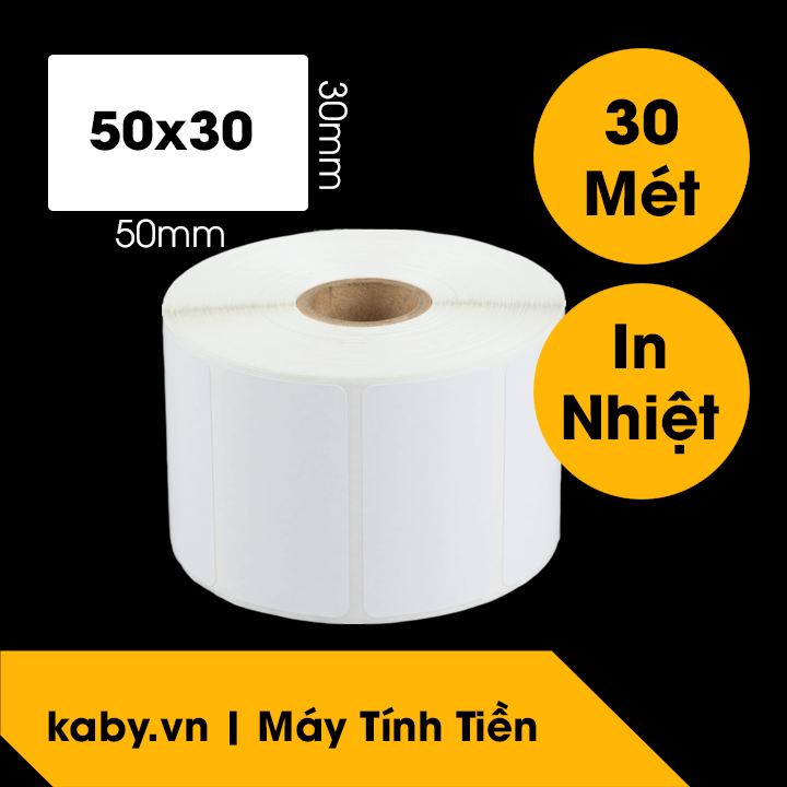 giấy in tem trà sữa 50x30 giấy in mã vạch 5x3