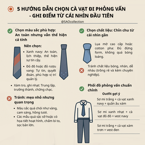 Hướng dẫn chọn cà vạt đi phỏng vấn - Ghi điểm từ cái nhìn đầu tiên