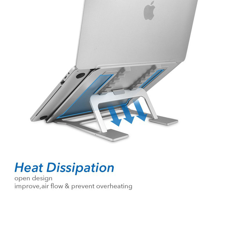 Dock tản nhiệt tích hợp giá đỡ bằng kim loại gập gọn nhiều nấc dùng cho Laptop, Macbook Promax CR04 (Bạc)