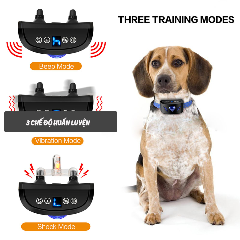 Vòng cổ chống chó sủa 7 cấp độ kèm đèn LED Aturos N1 Dog Collar