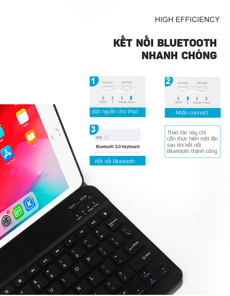 Bàn phím bluetooth iPad Mini 4/ mini 5 có đèn LED Aturos 1029 (Màu đen)