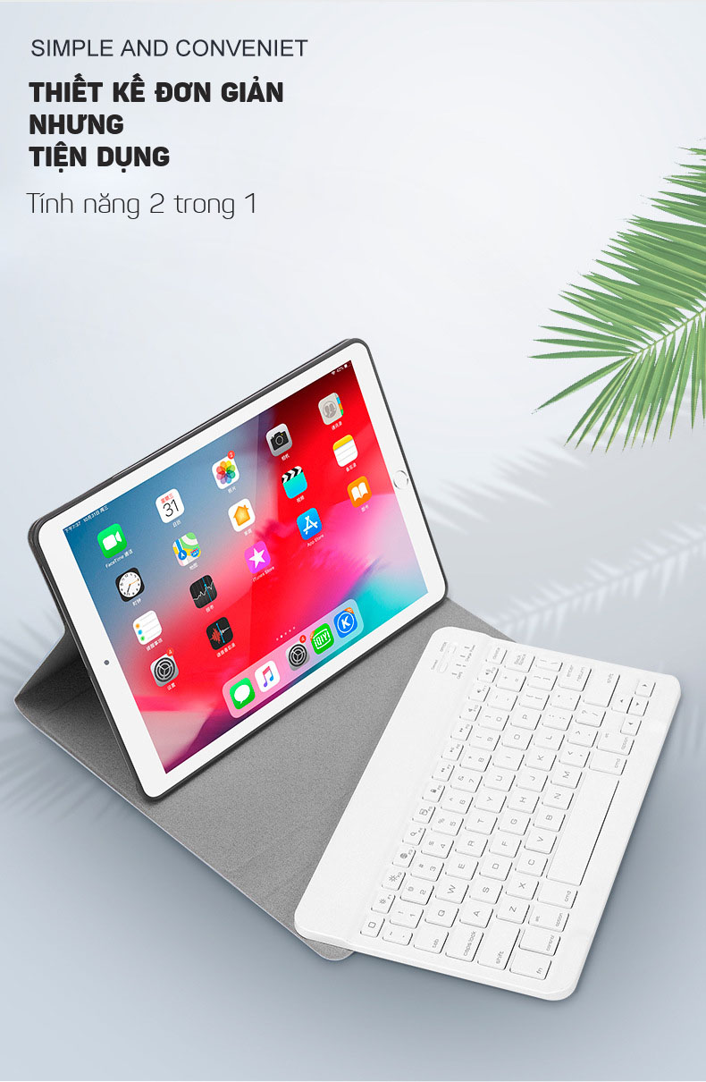 Bàn phím bluetooth iPad Mini 4/ mini 5 có đèn LED Aturos 1029 (Màu đen)