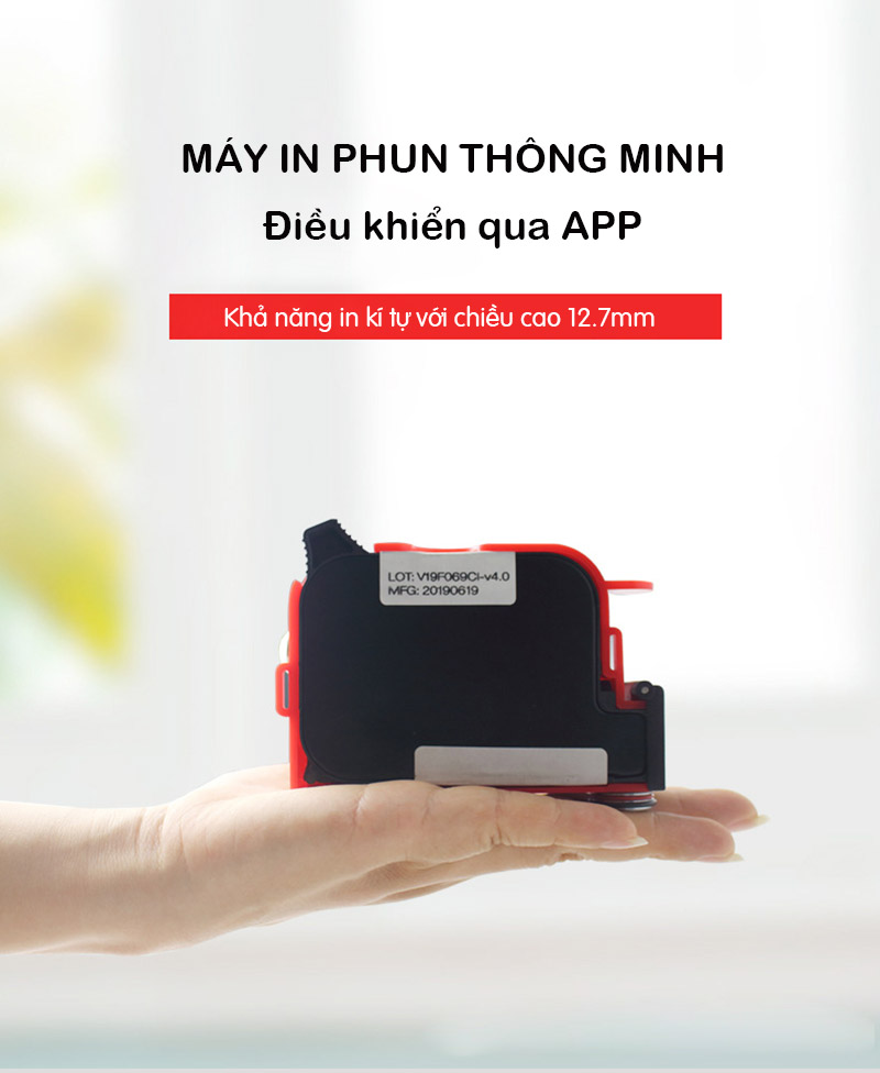 Máy in date mini cầm tay Promax DT-130Mini in logo, in hạn sử dụng, in mã qr, barcode