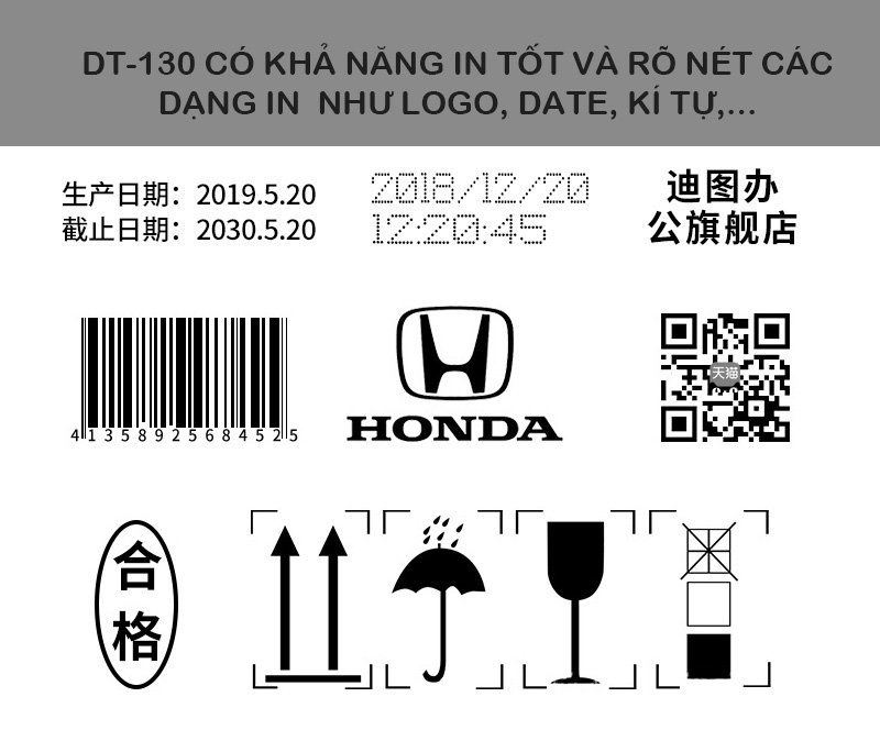 Máy in date mini cầm tay Promax DT-130Mini in logo, in hạn sử dụng, in mã qr, barcode