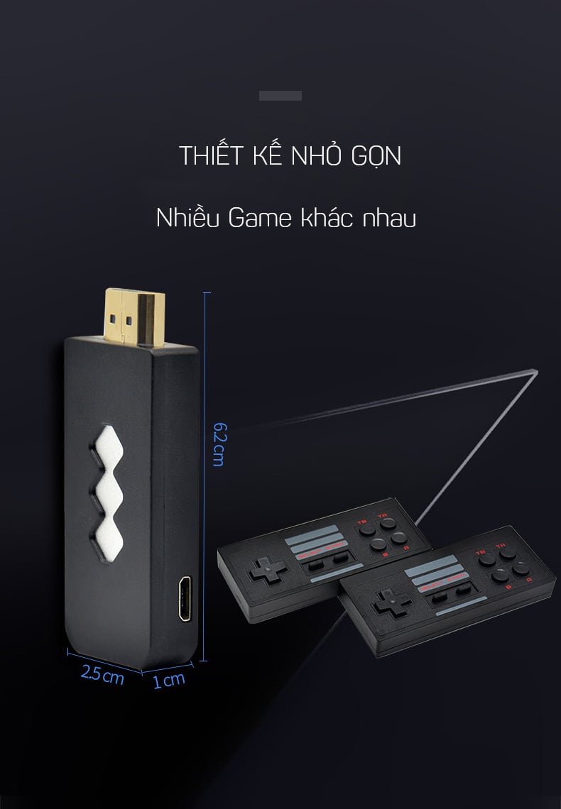 Máy chơi game 4 nút HDMI di động mini dùng cho TV và Laptop Aturos RS-53